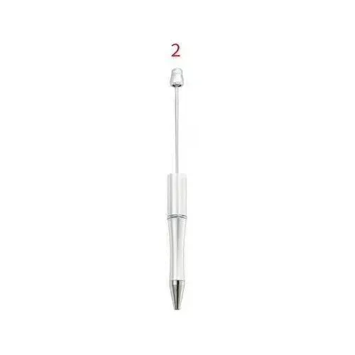 【P1】10pcs Beadable Pens Plastic  Ballpoint Pens White （sample）-JPM