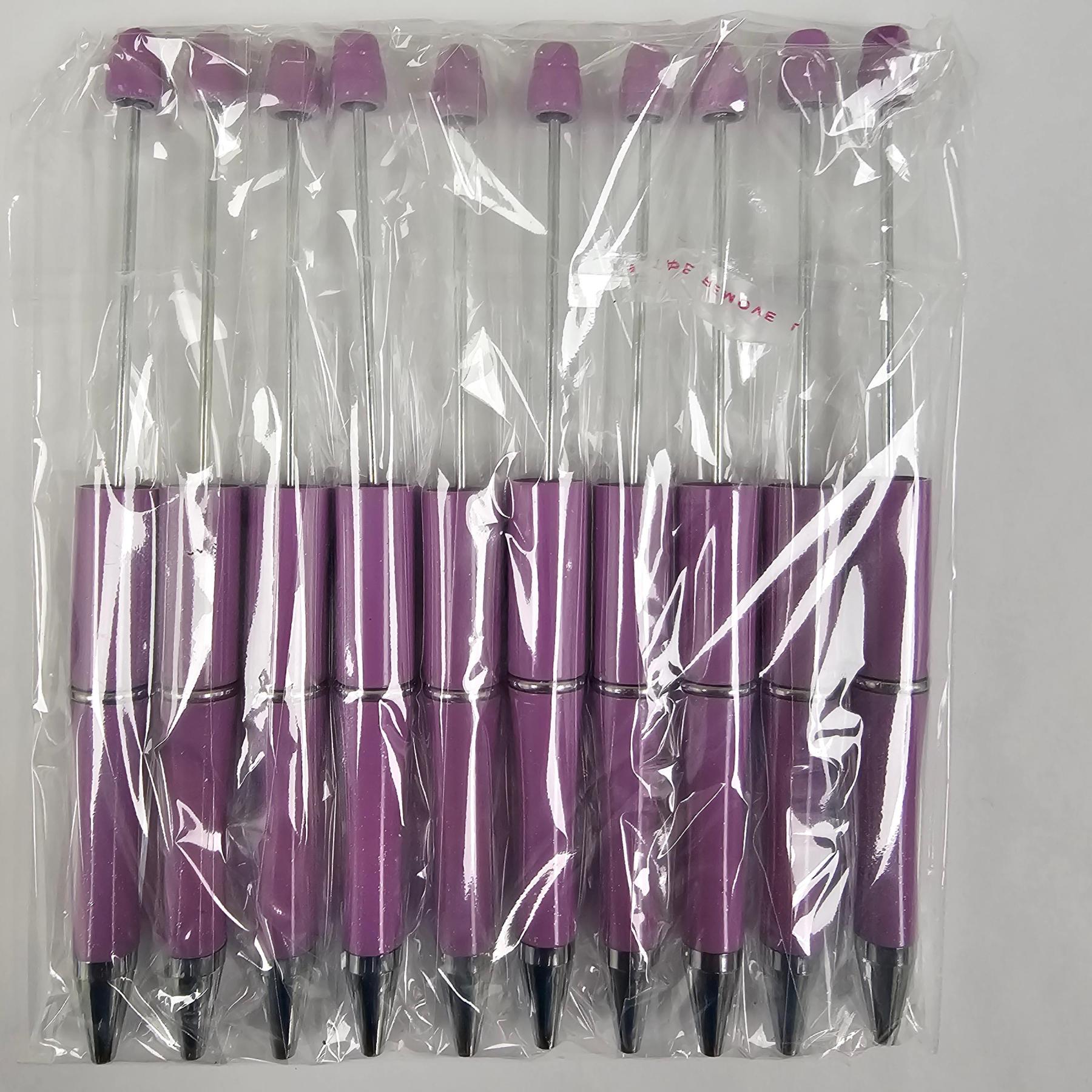 【P1】Beadable Pens Bulk Plastic Bead Ballpoint Pens for DIY 