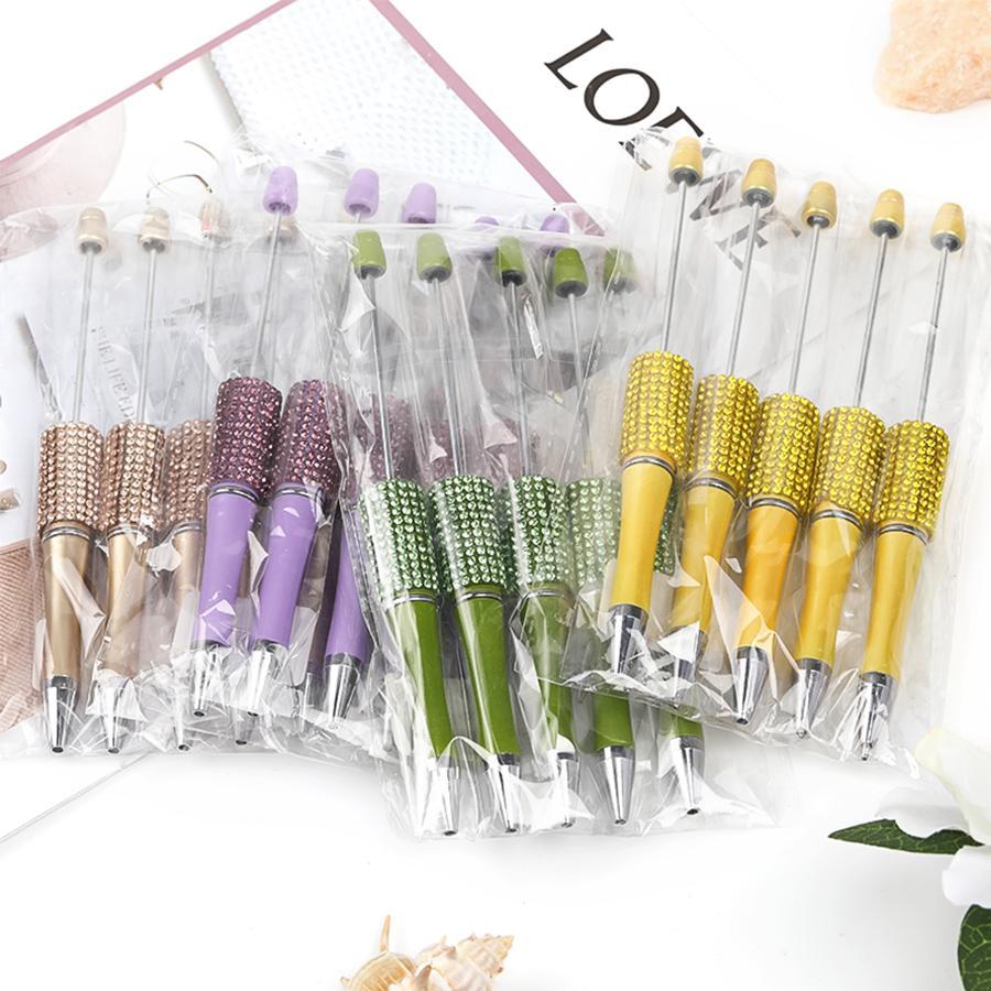 【P2] 5pcs Diamond Beaded Pens Bulk Plastic Diamond Beaded Ballpoint Pen-JPM