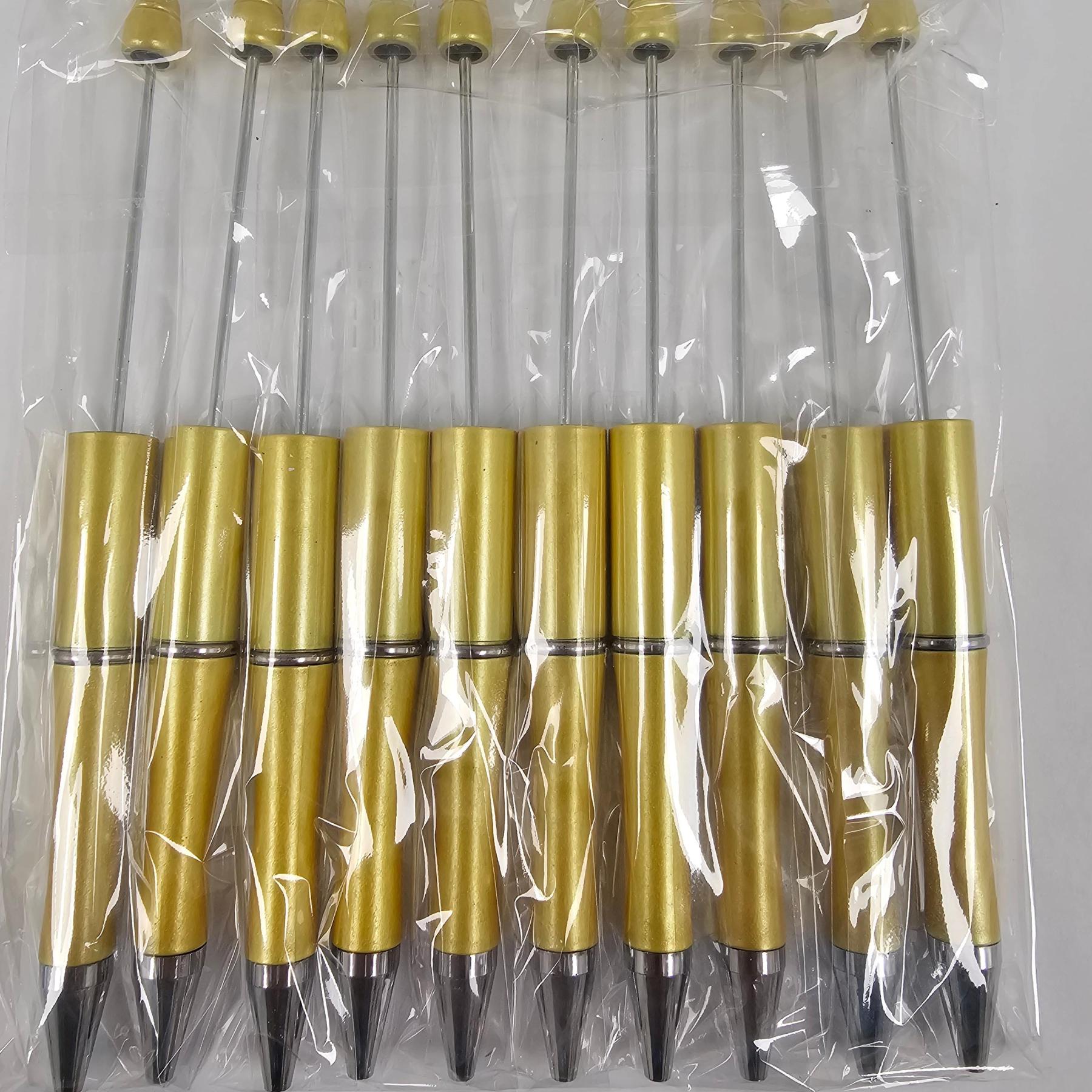 【P1】Beadable Pens Bulk Plastic Bead Ballpoint Pens for DIY 