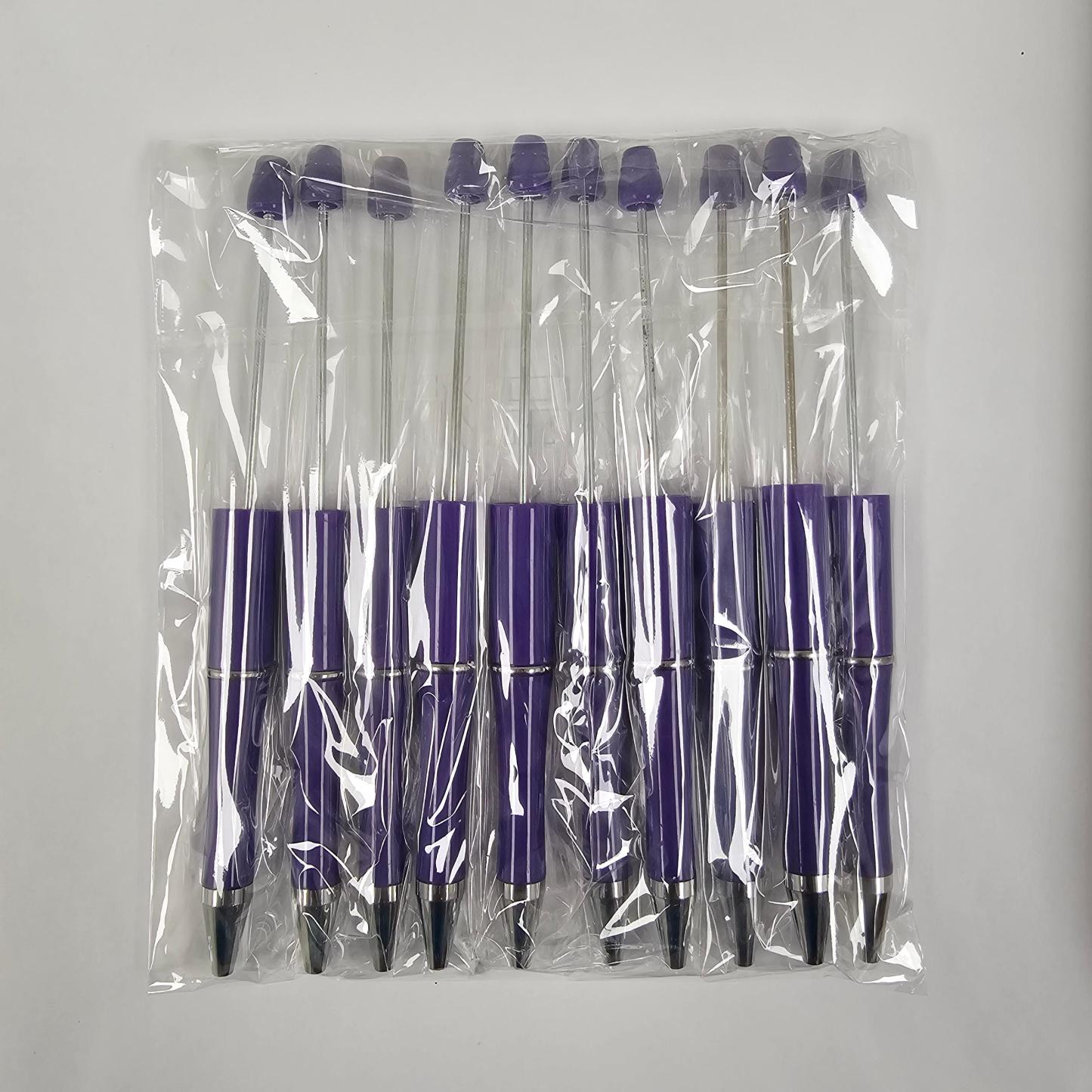 【P1】Beadable Pens Bulk Plastic Bead Ballpoint Pens for DIY 