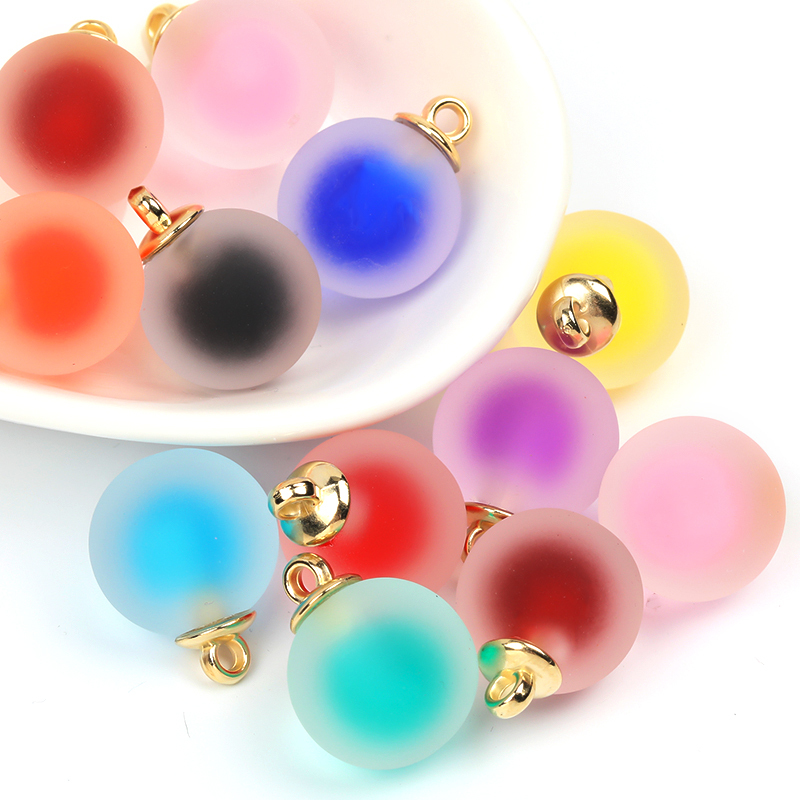 【B112】100 Pcs Colorful Frosted Ball Pendants Frosted  Multicolor Frosted Ball Charm for DIY-JPM