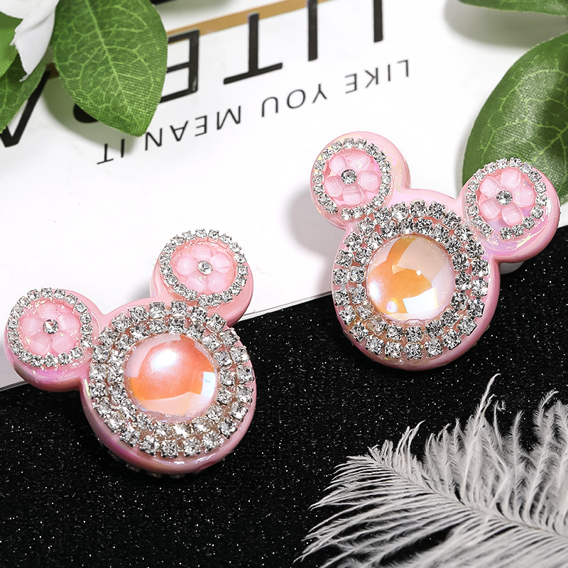 【B121】10pcs  Mouse Head Premium DIY Rhinestone Jewelry handmade beads -JPM