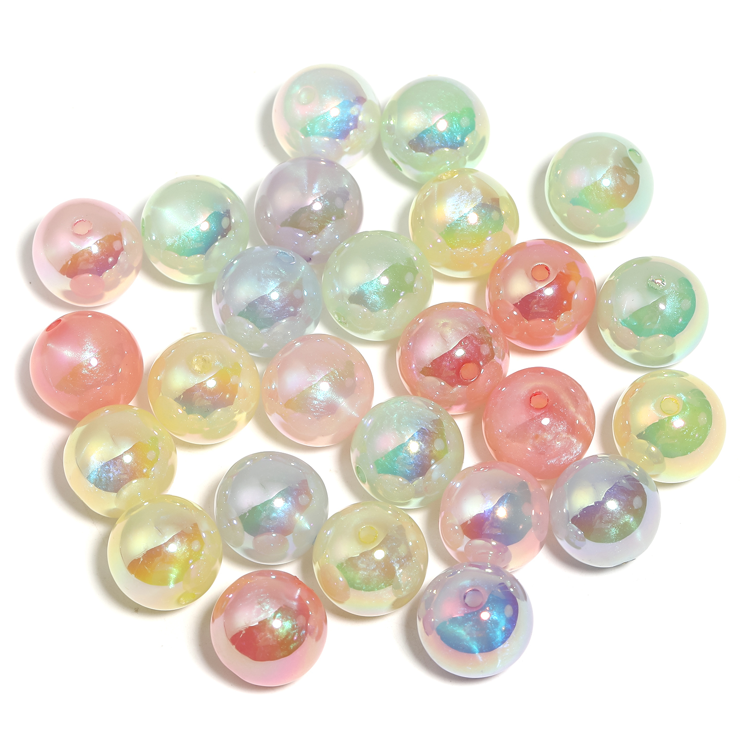 【B152】100pcs  UV light color mixed color beads-JPM
