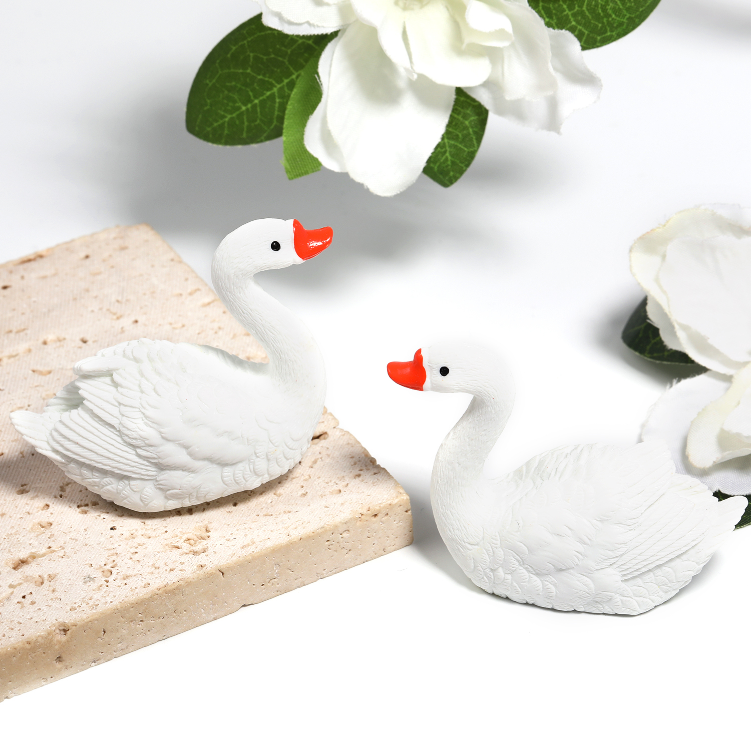 【B162】15pcs White Swan Shape DIY Decoration-JPM