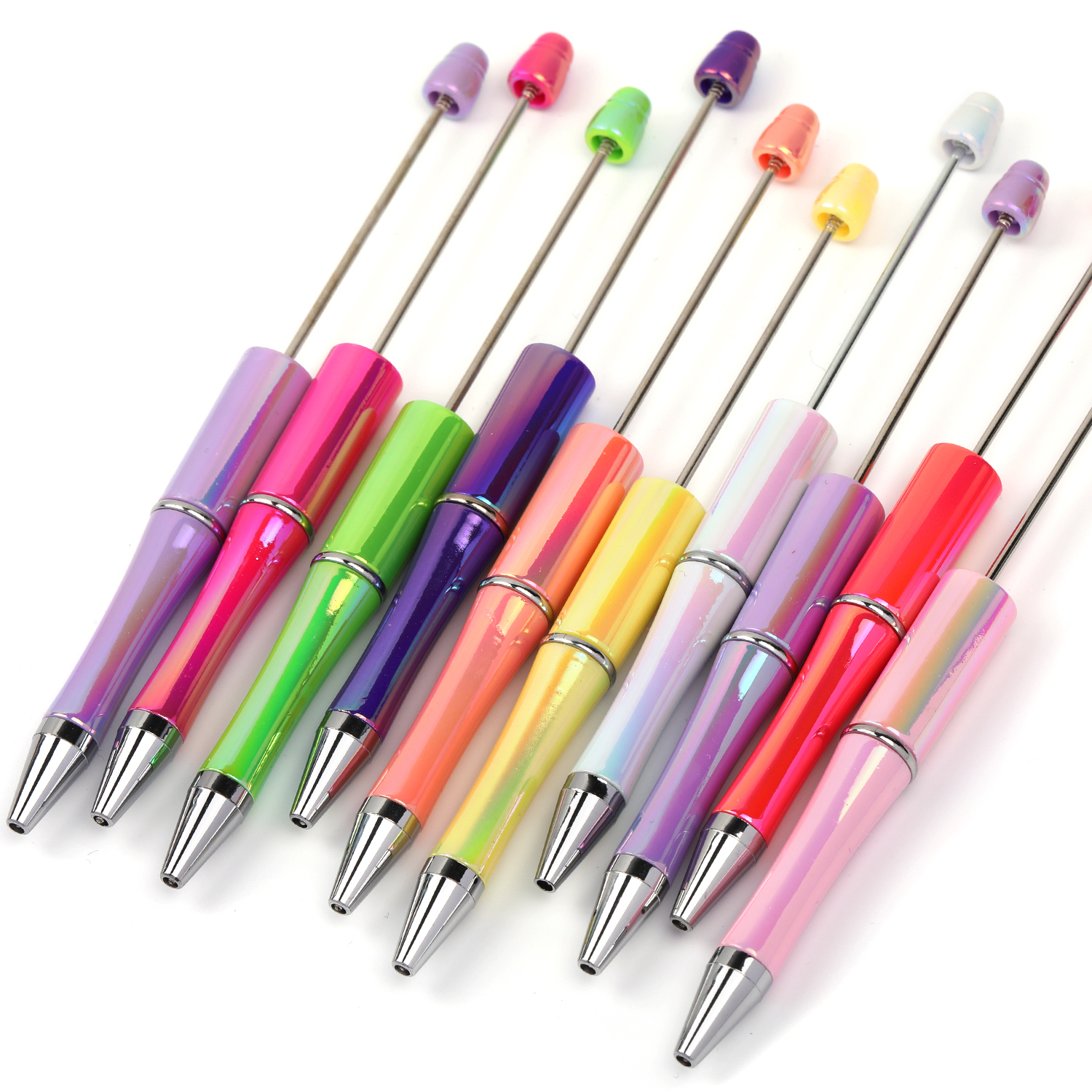 【P159】10pcs UV Print  Plastic Beadable Pen Bead Pens Ballpoint -JPM