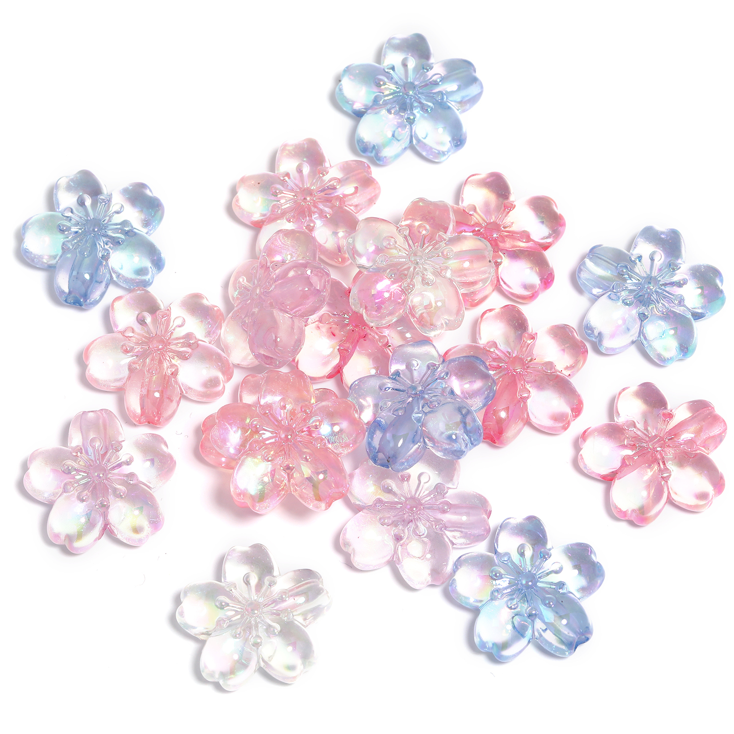 【B167】 Acrylic Enamel Cherry Blossom Flower Beads for Handmade DIY-JPM