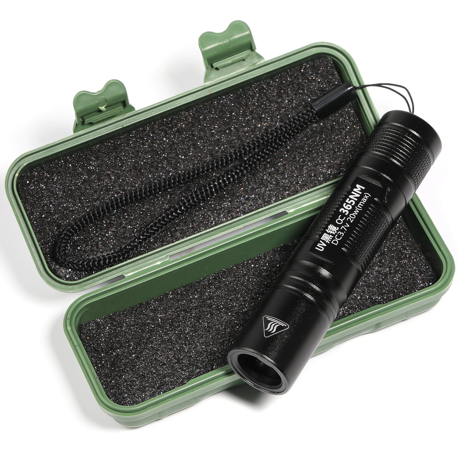 【M38】1pc Aluminum Alloy Flashlight, Modernist Black UV Torches-JPM