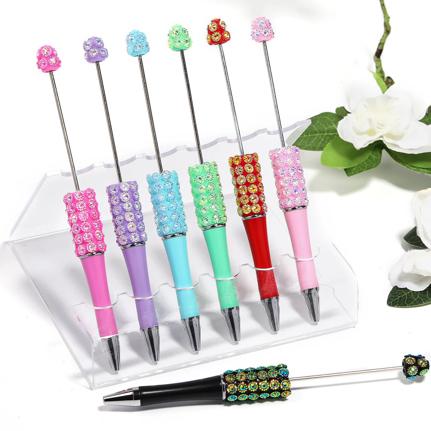 【P172】5pcs  Beadable Pens, Beadable Pens flower-JPM