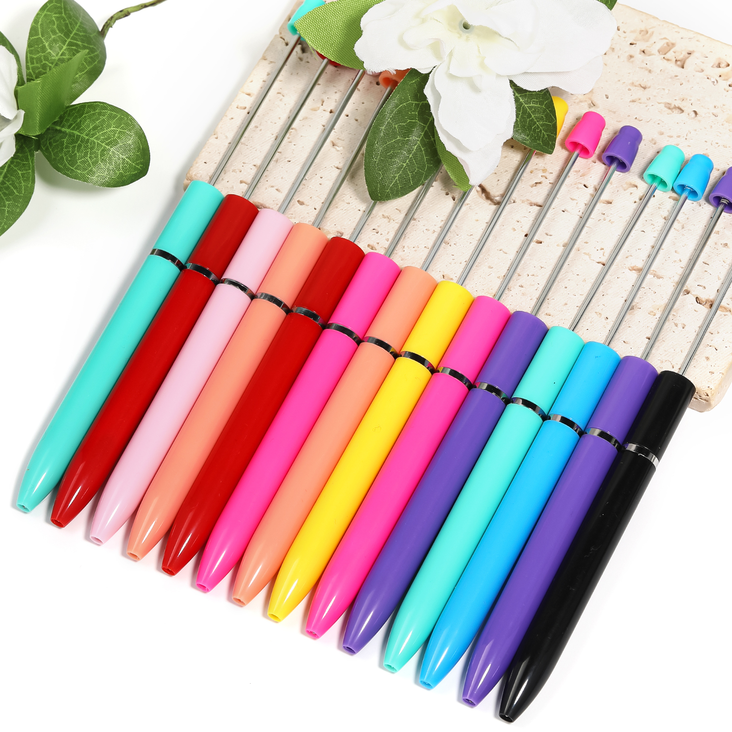【P168】10pcs  DIY Beads Ballpoint pen Beaded Colorful Beadable-JPM