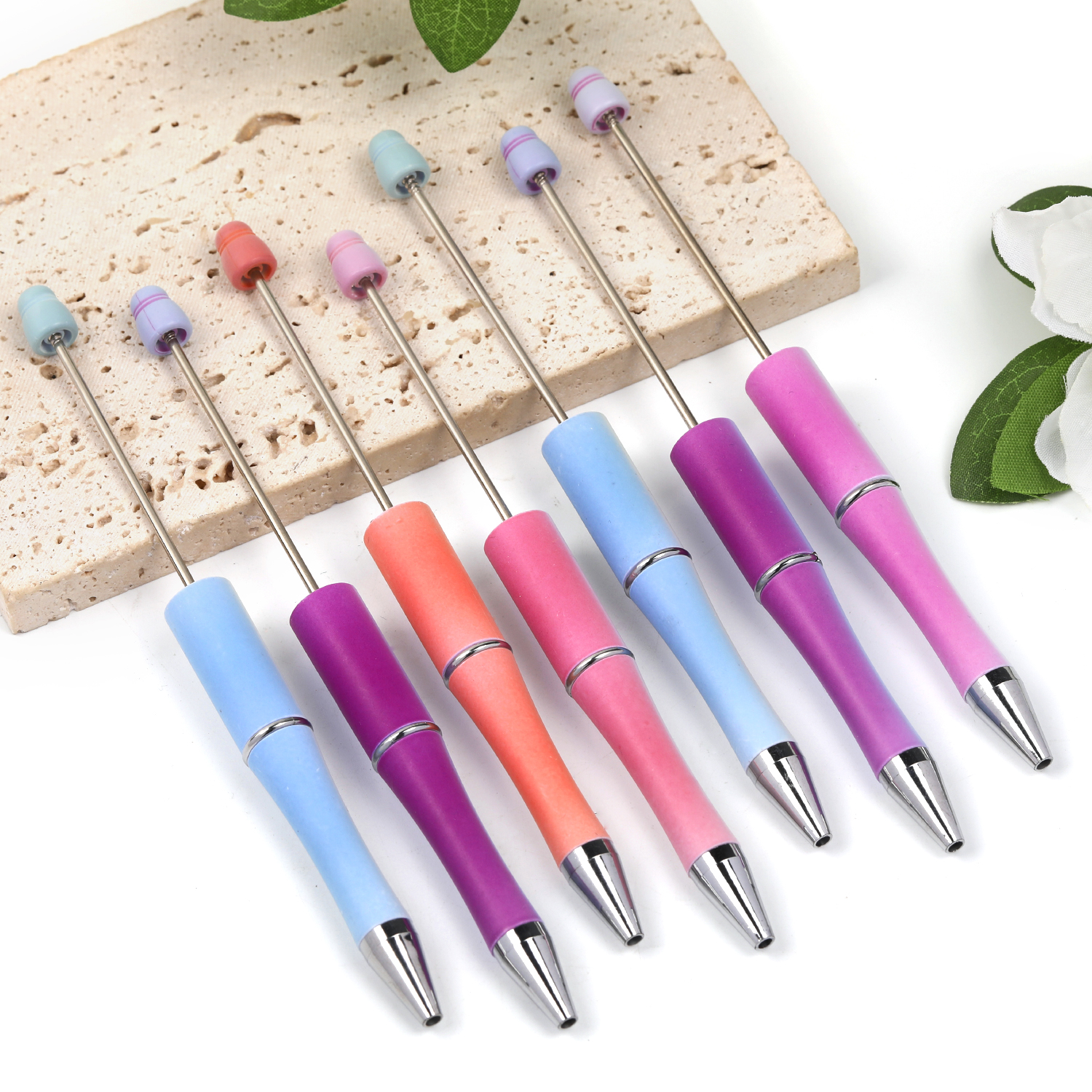 【P79】5Pcs diy color changing bead pen creative plastic ballpoint pen-JPM