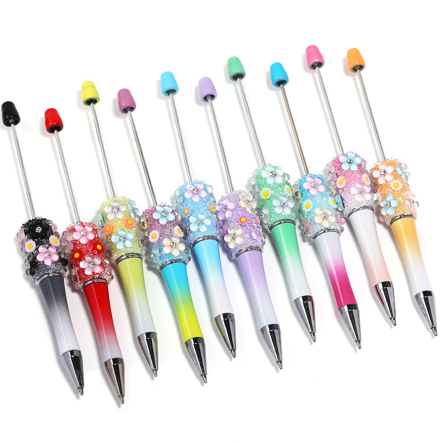 【P182】5pcs Beadable Pens new flower style-JPM