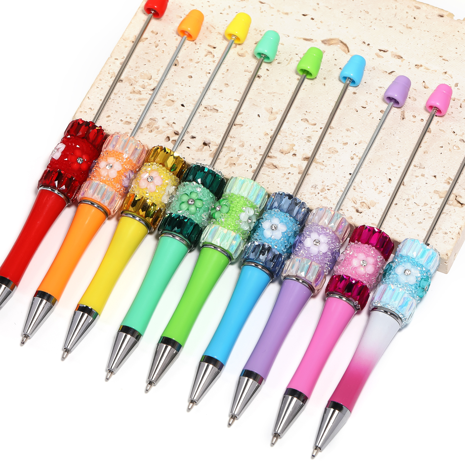 【P181】5pcs Beadable Pens new petal diamond style-JPM