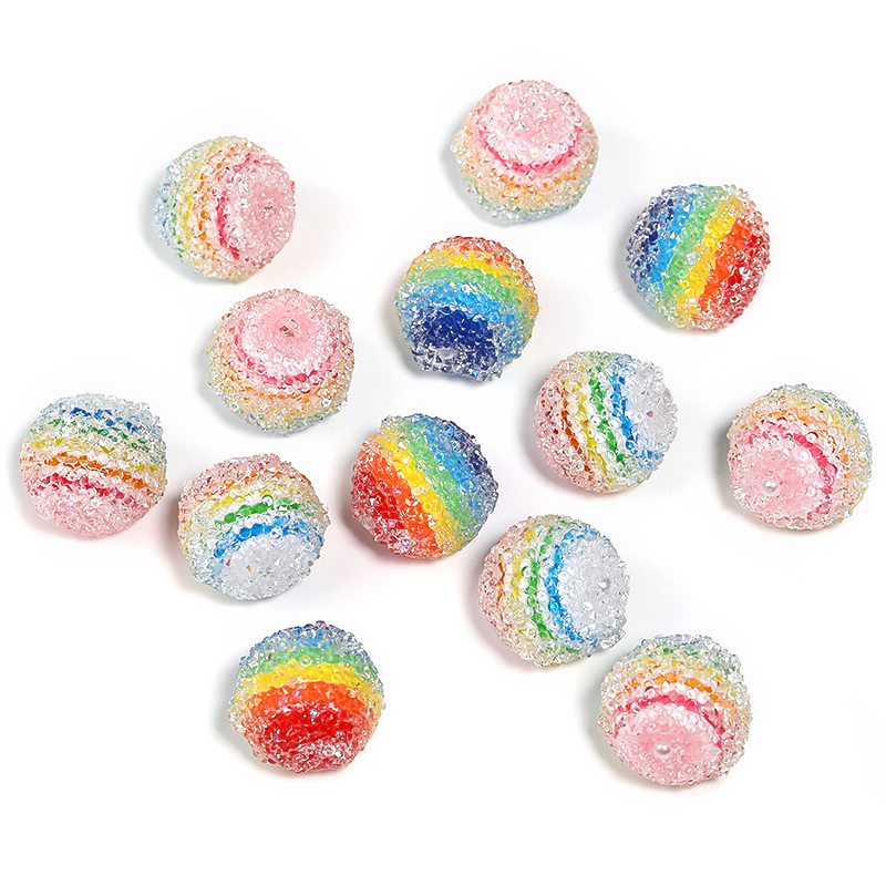 【B221】25pcs rainbow beads-JPM