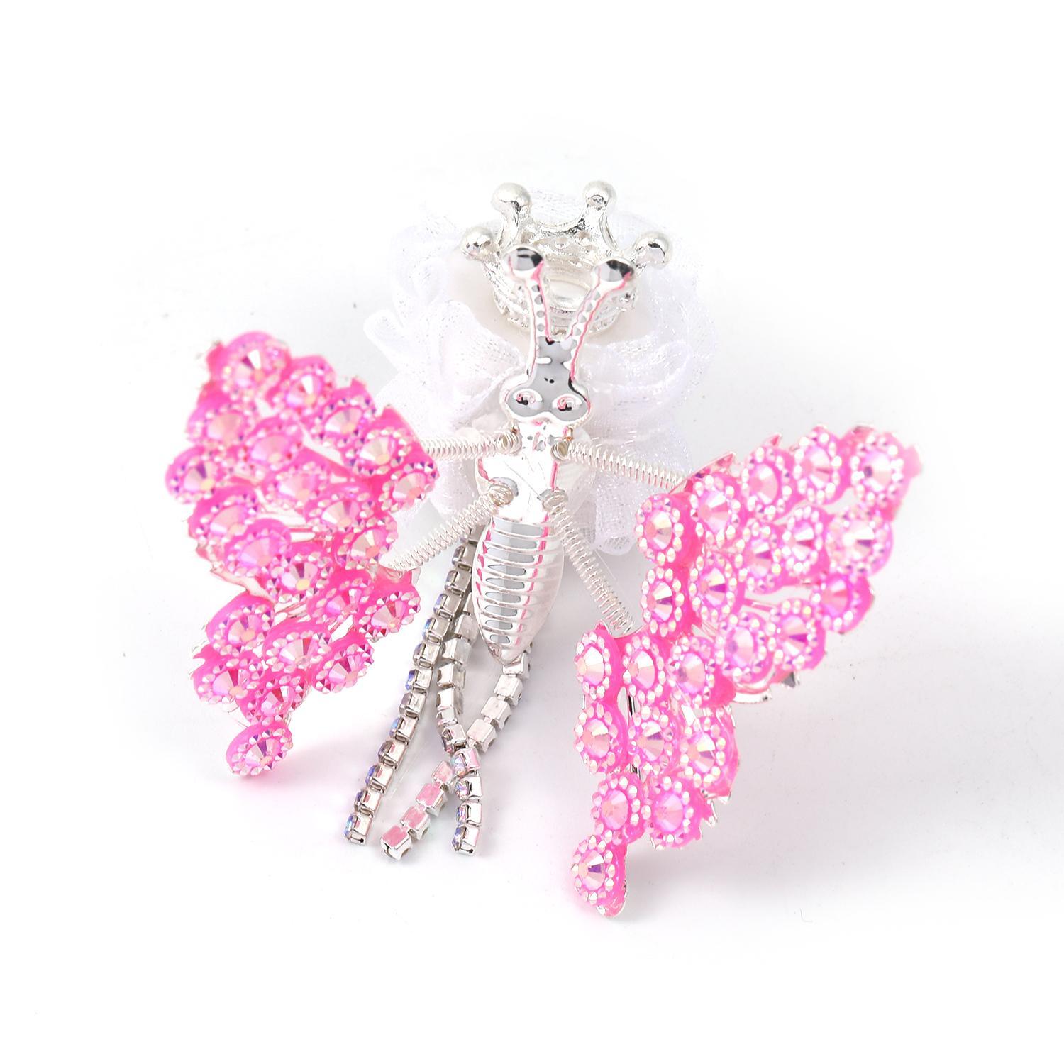 【B59】10pcs  Moving rhinestone butterfly diy pen jewelry-JPM