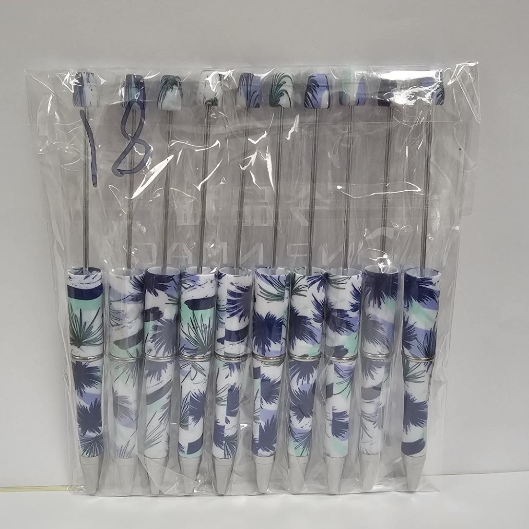 【P1】Beadable Pens Bulk Plastic Bead Ballpoint Pens for DIY 