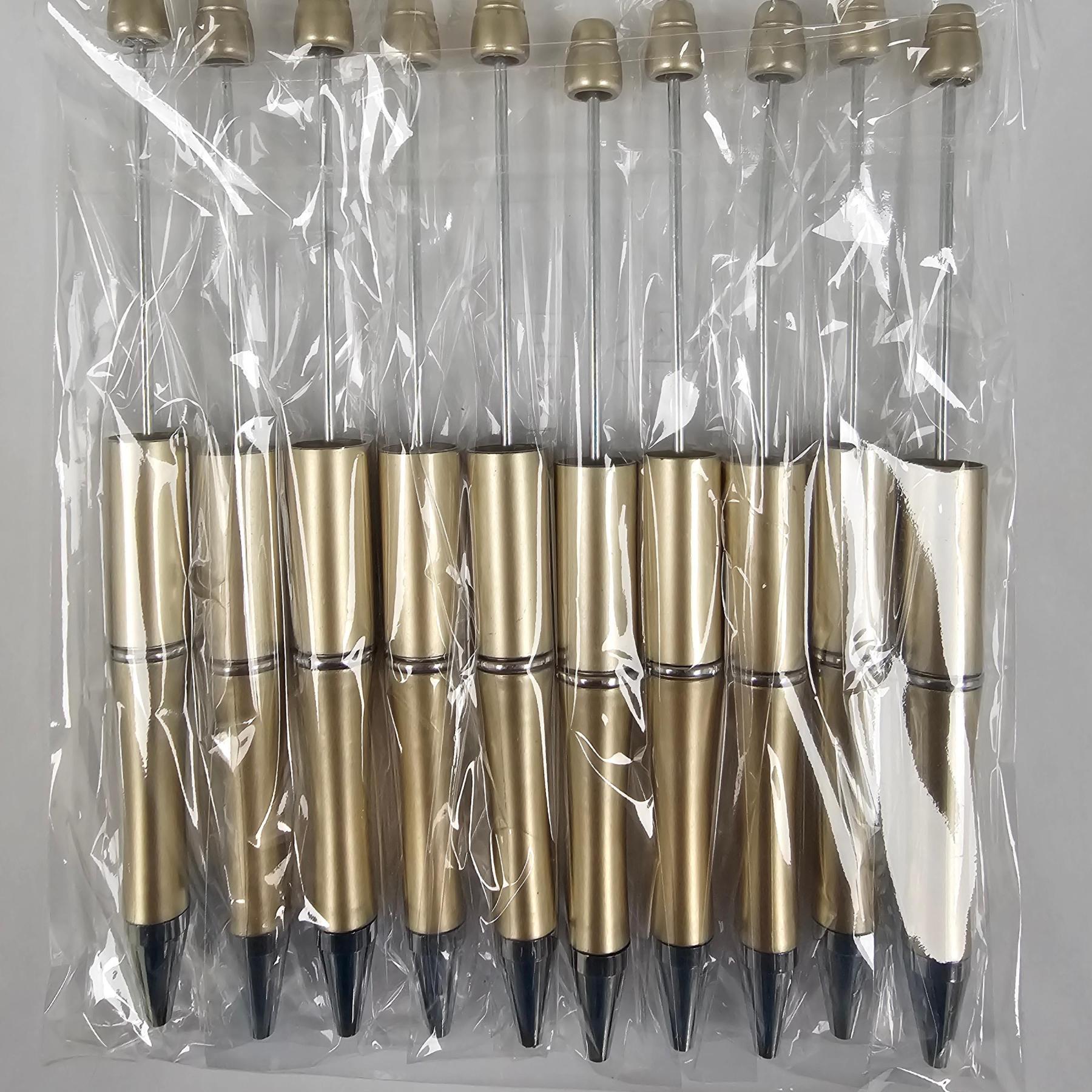 【P1】Beadable Pens Bulk Plastic Bead Ballpoint Pens for DIY 