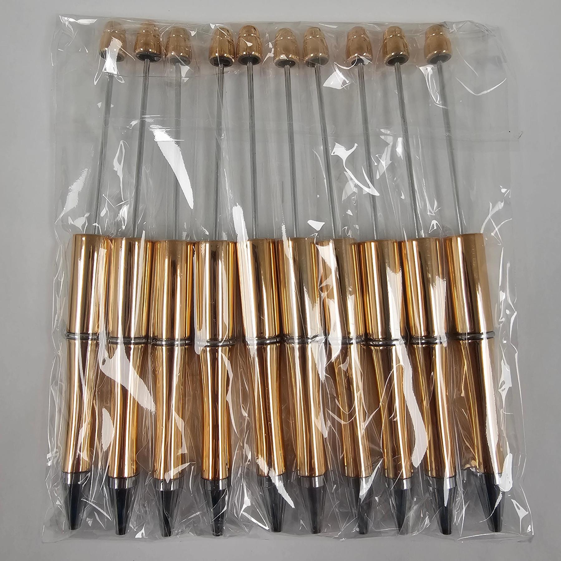 【P1】Beadable Pens Bulk Plastic Bead Ballpoint Pens for DIY 