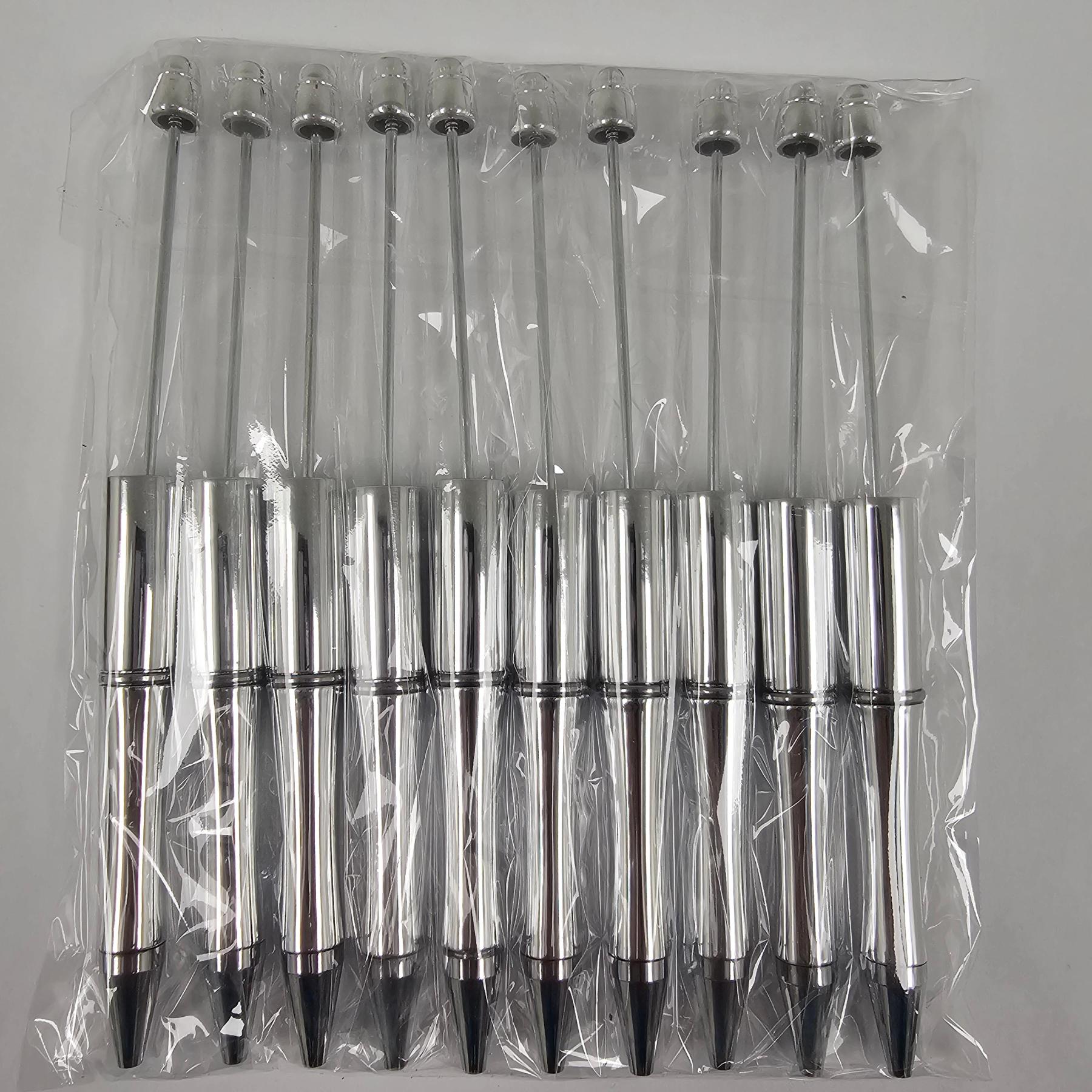 【P1】Beadable Pens Bulk Plastic Bead Ballpoint Pens for DIY 