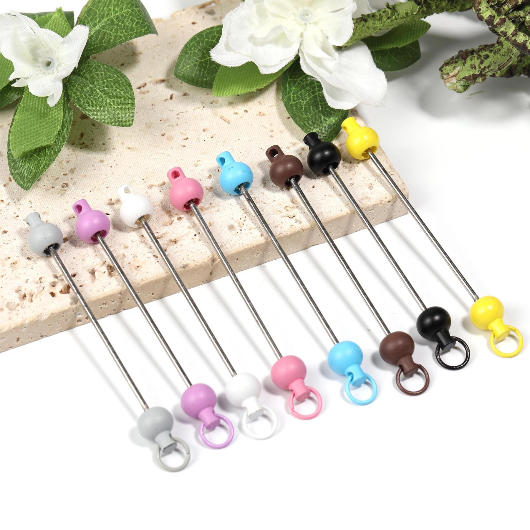 【P243】 5PCS Creative handmade beaded keychain accessory pendant with beaded stick-JPM