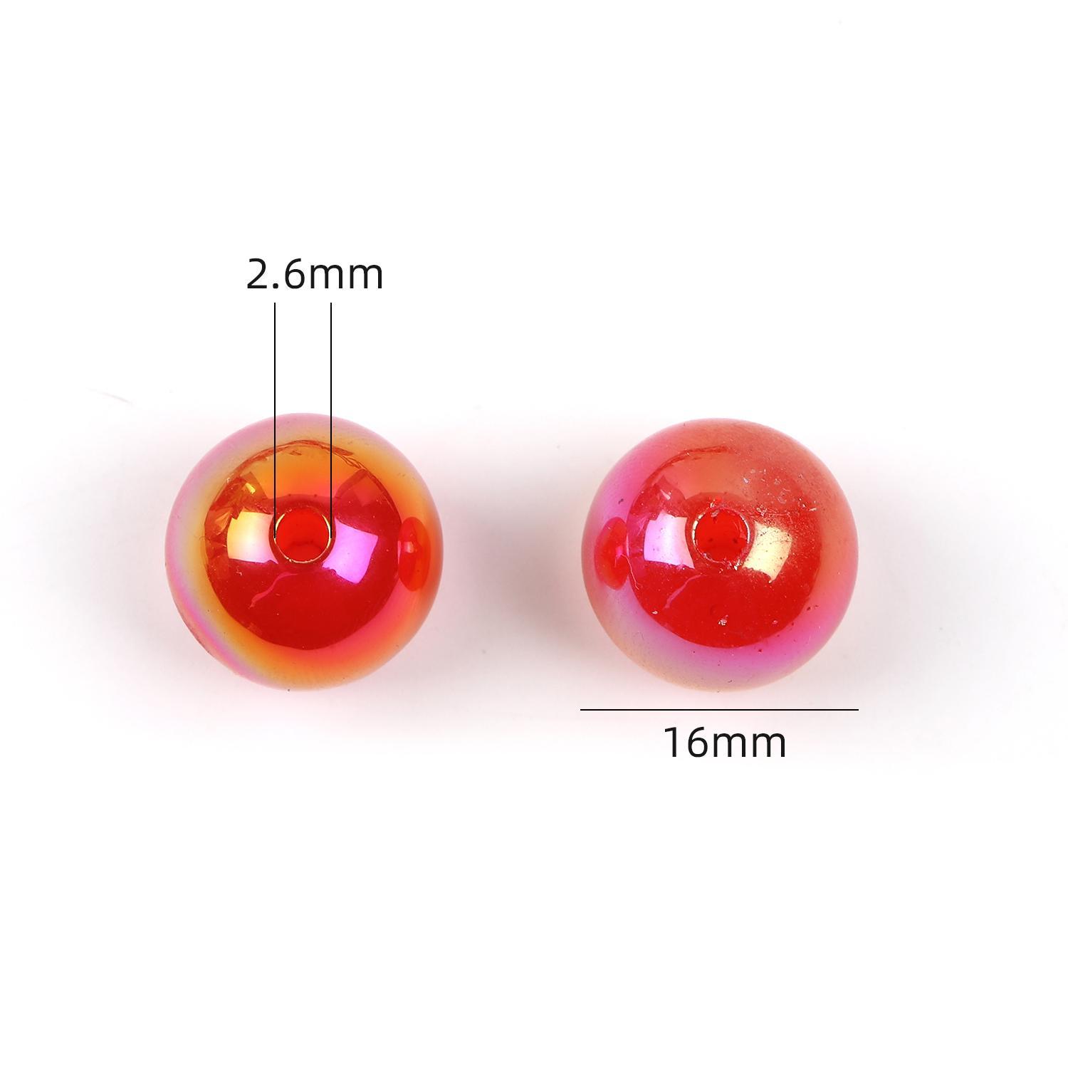 【B50】100pcs 16mm jelly uv colorful diy straight hole bracelet beaded multi-color-JPM