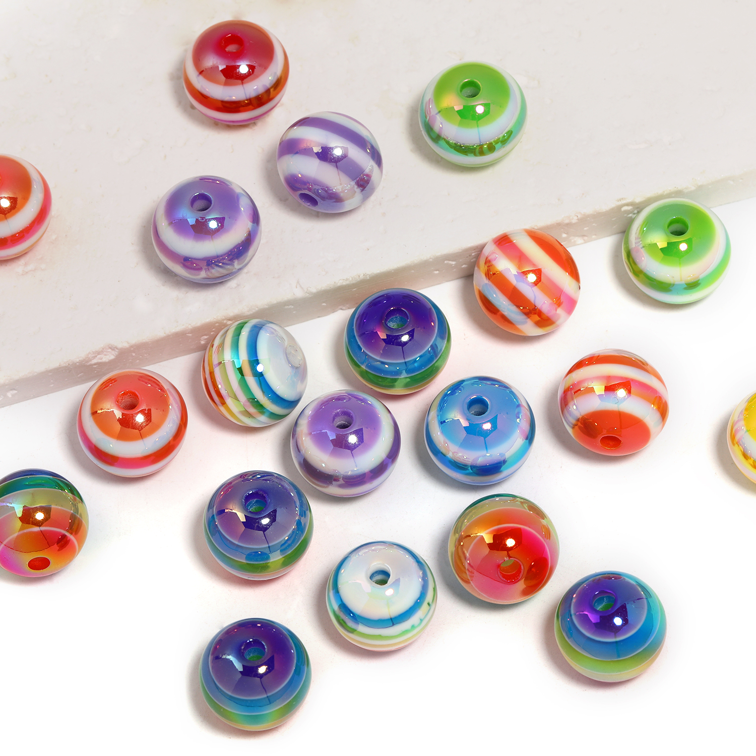 【B153】100pcs UV striped beads for DIY pen -JPM