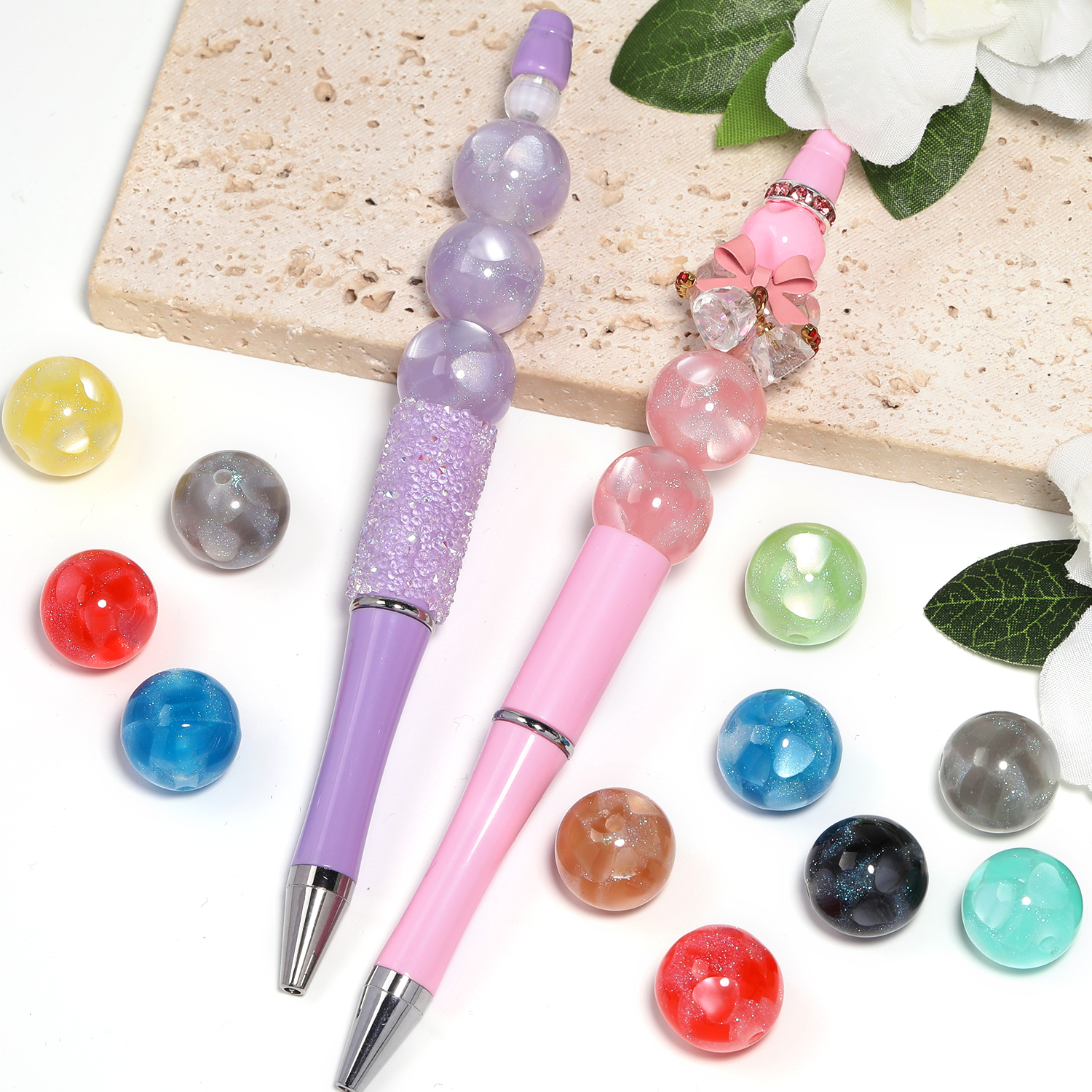 【B161】 50pcs  Multi-color mixing diy beads resin -JPM