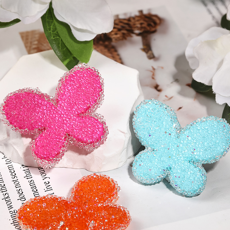 【B106】10pcs  Sugar shapes, inlaid sequins/small rounds, butterflies, mixed colors,-JPM