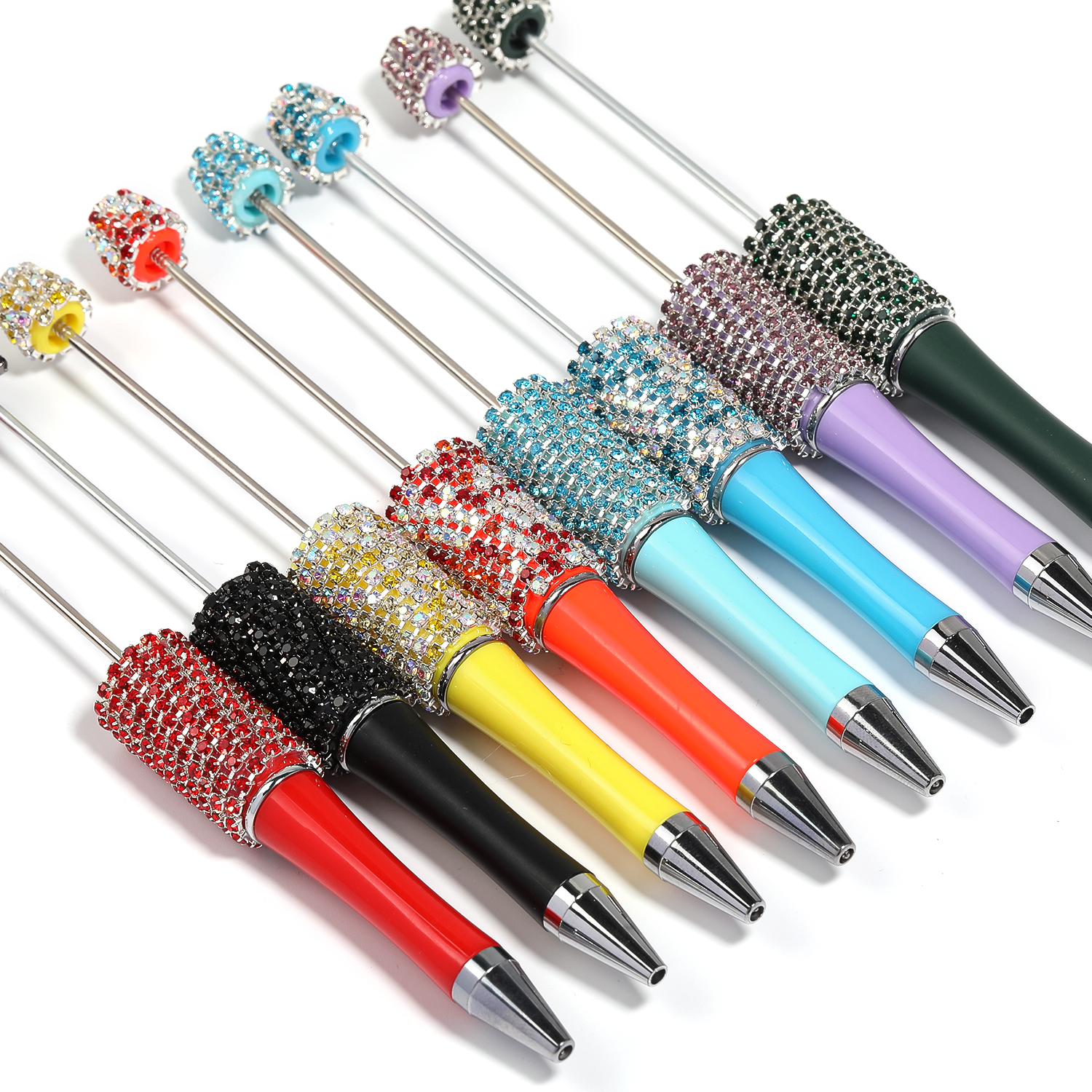 【P160】5pcs Beadable Pens in Solid Colors with Rhinestones and Flatback Pearls-JPM