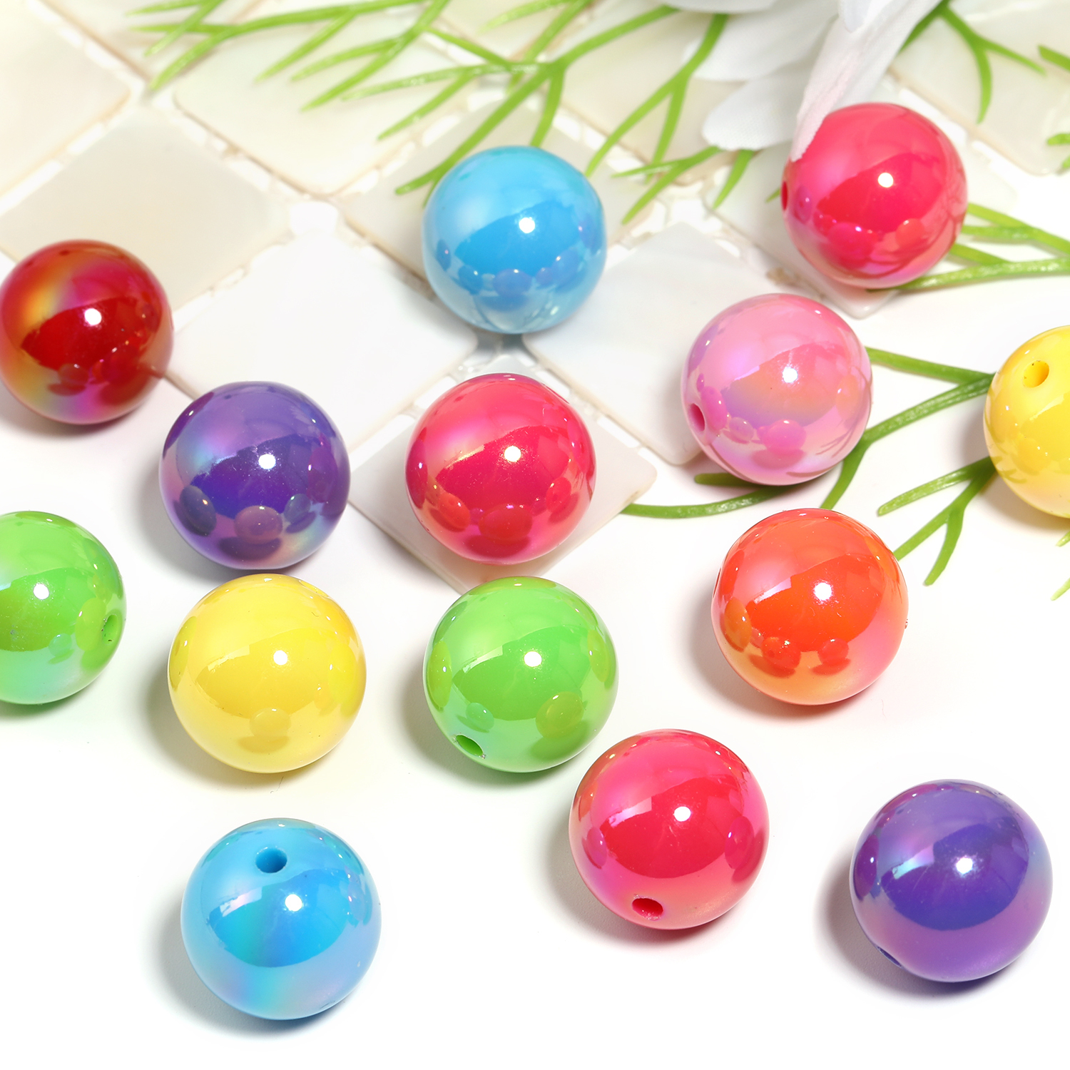 【B169】100pcs Mix color Miracle AB Style acrylic chunky Bubblegum Beads-JPM