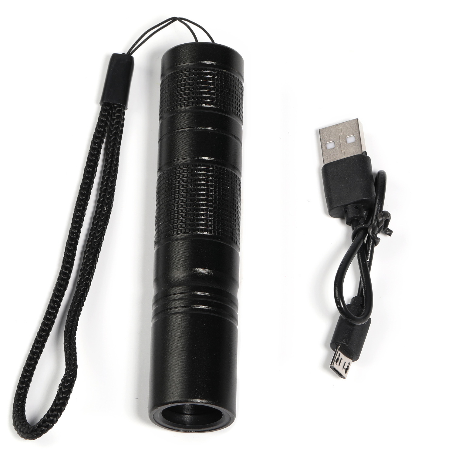 【M38】1pc Aluminum Alloy Flashlight, Modernist Black UV Torches-JPM