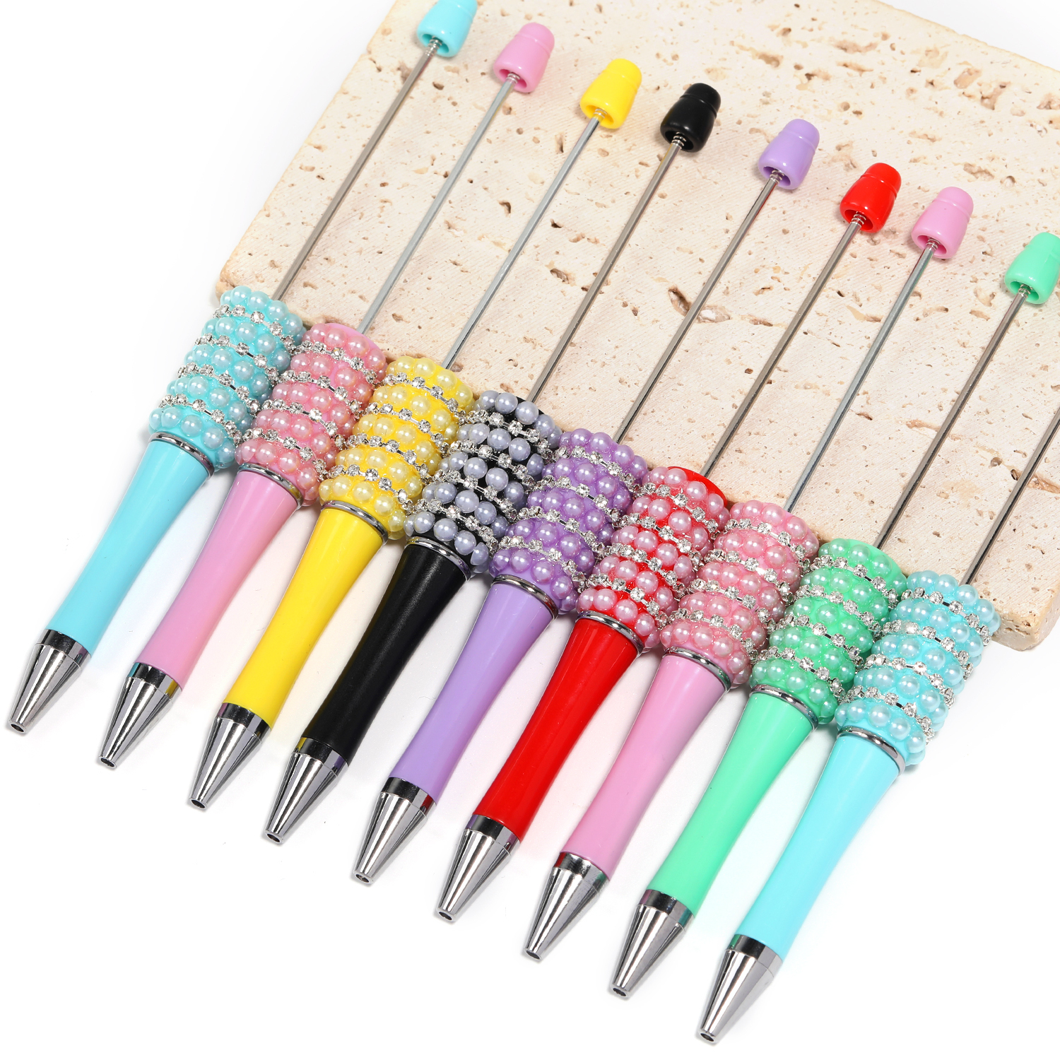 【P174】5pcs  Bead Ballpoint Pen pearl Beadable Pen -JPM