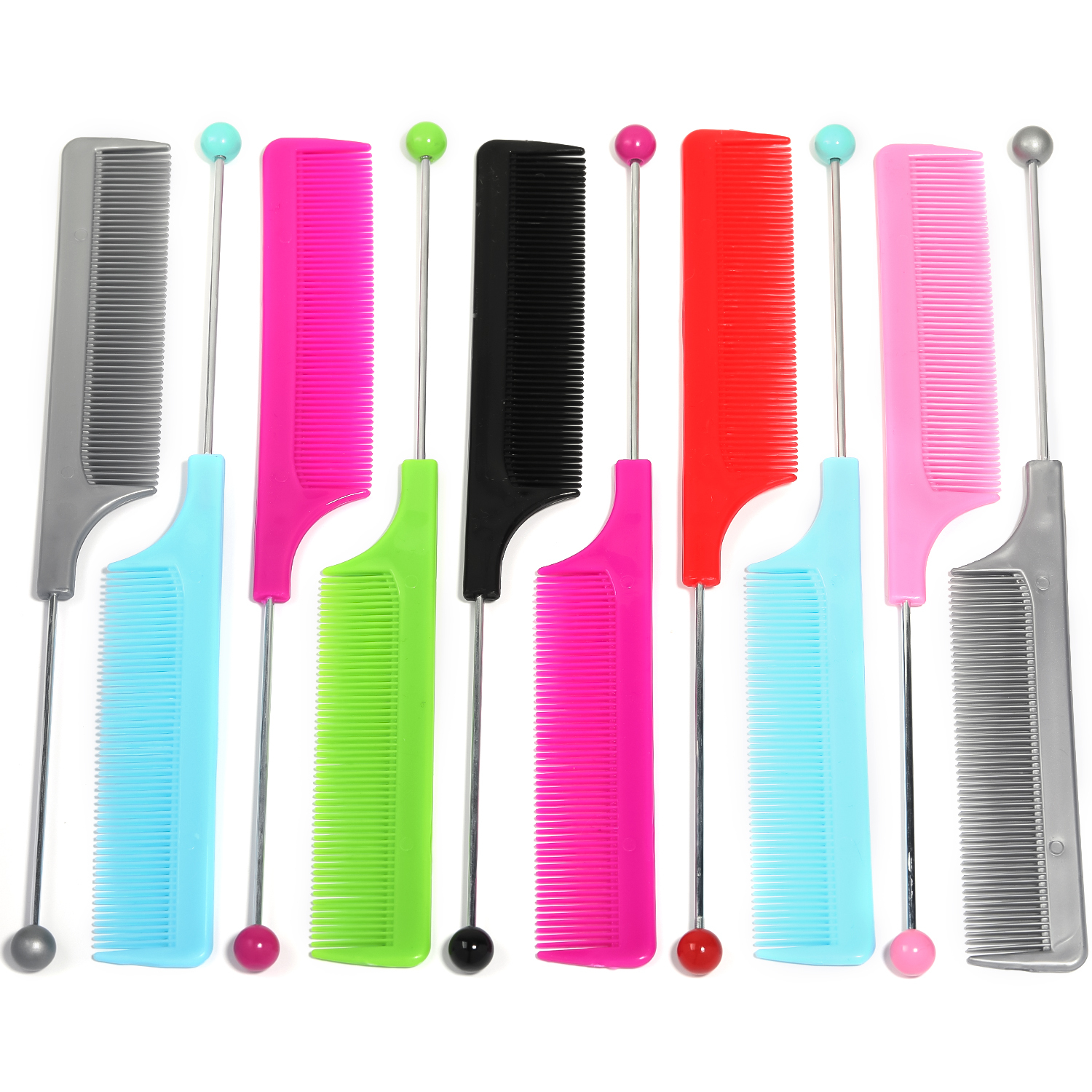 【P169】5pcs  Beaded DIY Comb Mixed colors -JPM