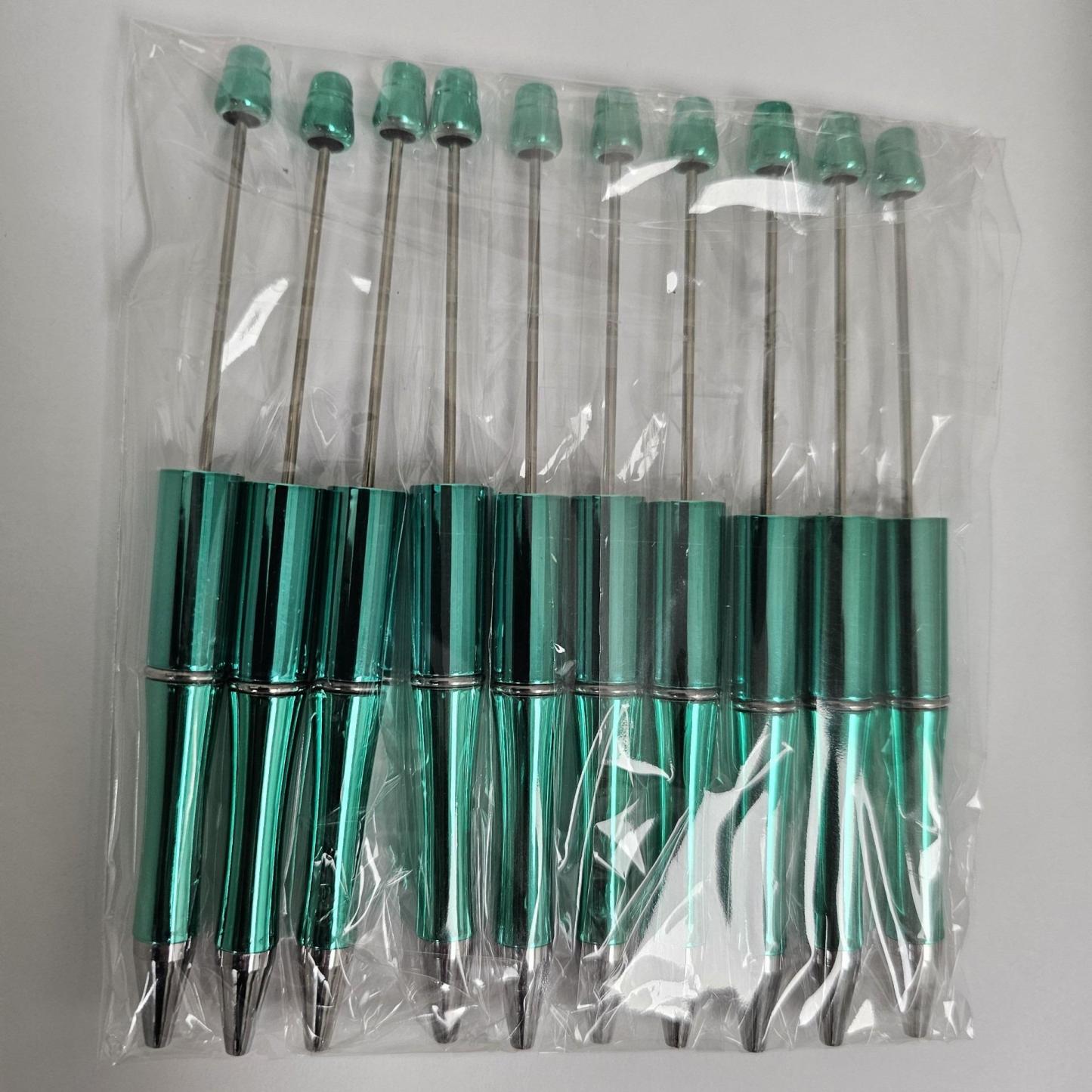 【P1】Beadable Pens Bulk Plastic Bead Ballpoint Pens for DIY 