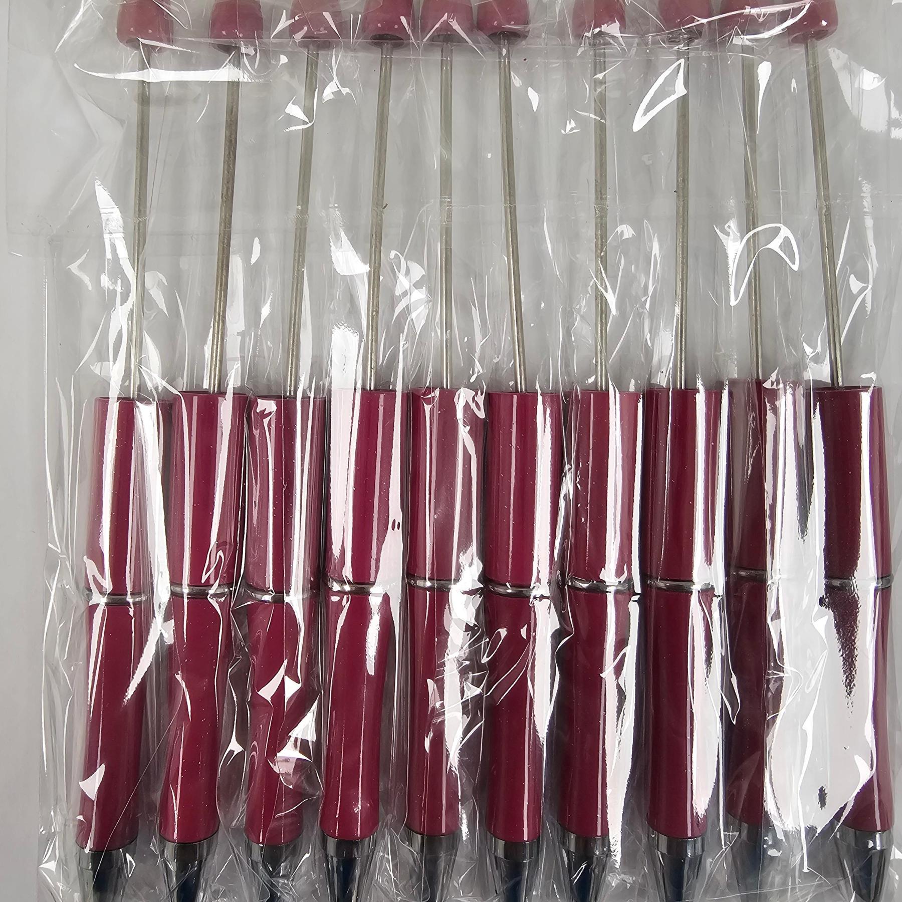 【P1】Beadable Pens Bulk Plastic Bead Ballpoint Pens for DIY 