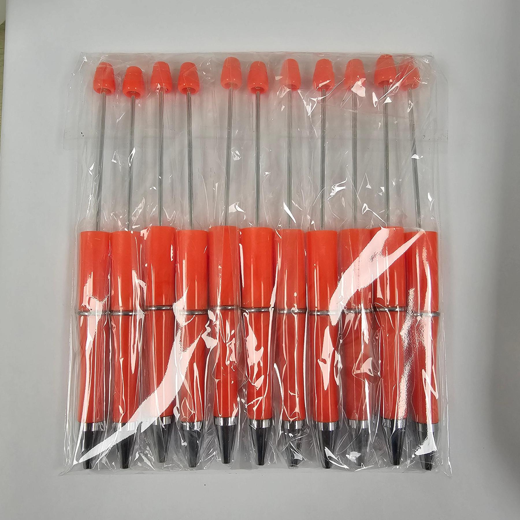 【P1】Beadable Pens Bulk Plastic Bead Ballpoint Pens for DIY 