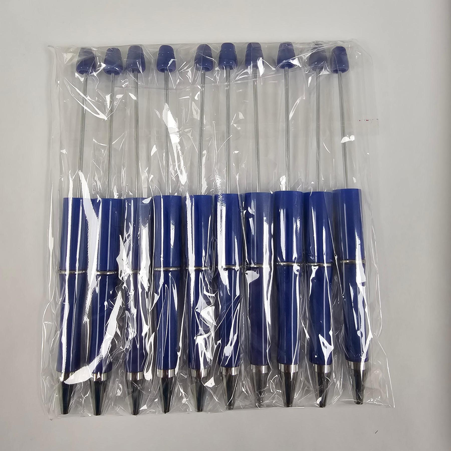 【P1】Beadable Pens Bulk Plastic Bead Ballpoint Pens for DIY 