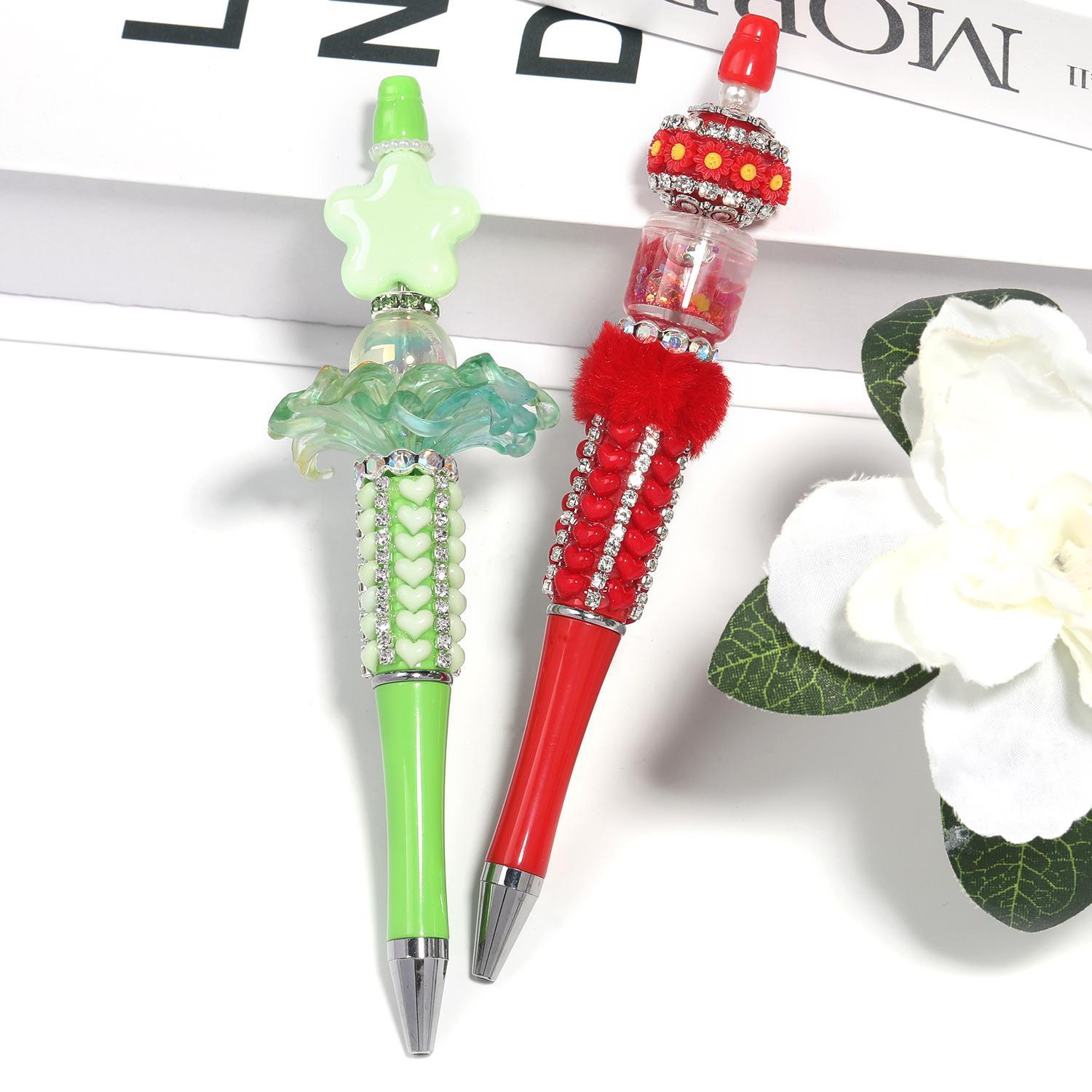 【P200】5pcs Rhinestone chain small love bead pen-JPM