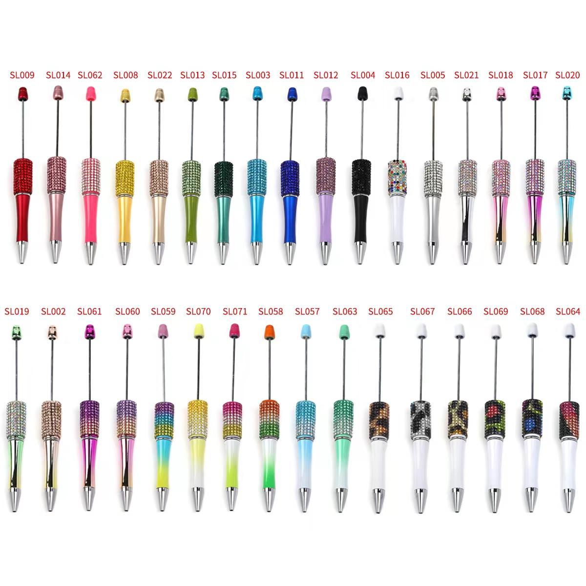 【P2] 5pcs Diamond Beaded Pens Bulk Plastic Diamond Beaded Ballpoint Pen-JPM