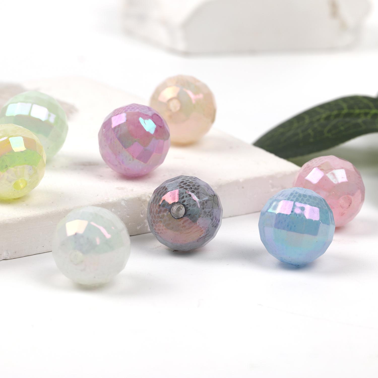 【B30】 100pcs 16mm lace printed beads round beads diy handmade-JPM