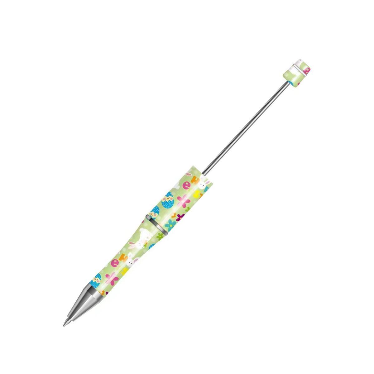 【P1】Beadable Pens Bulk Plastic Bead Ballpoint Pens for DIY 