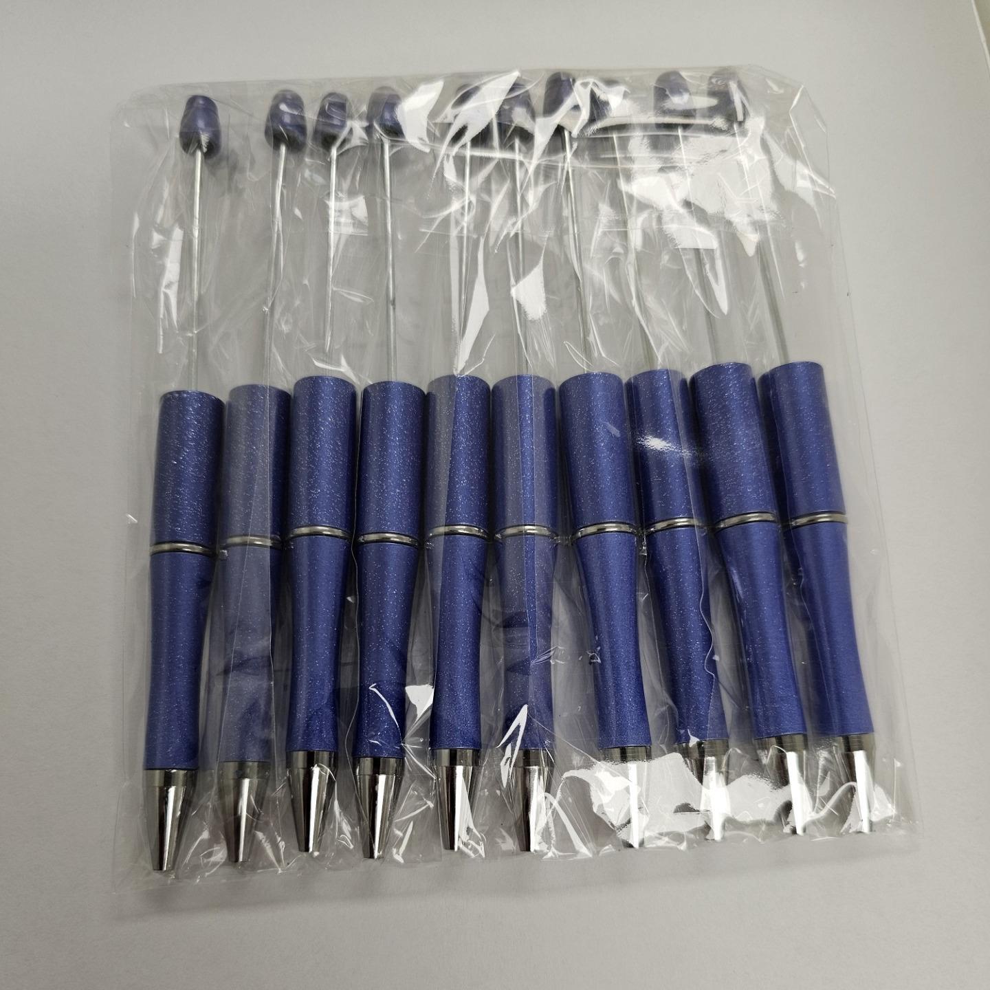 【P1】Beadable Pens Bulk Plastic Bead Ballpoint Pens for DIY 