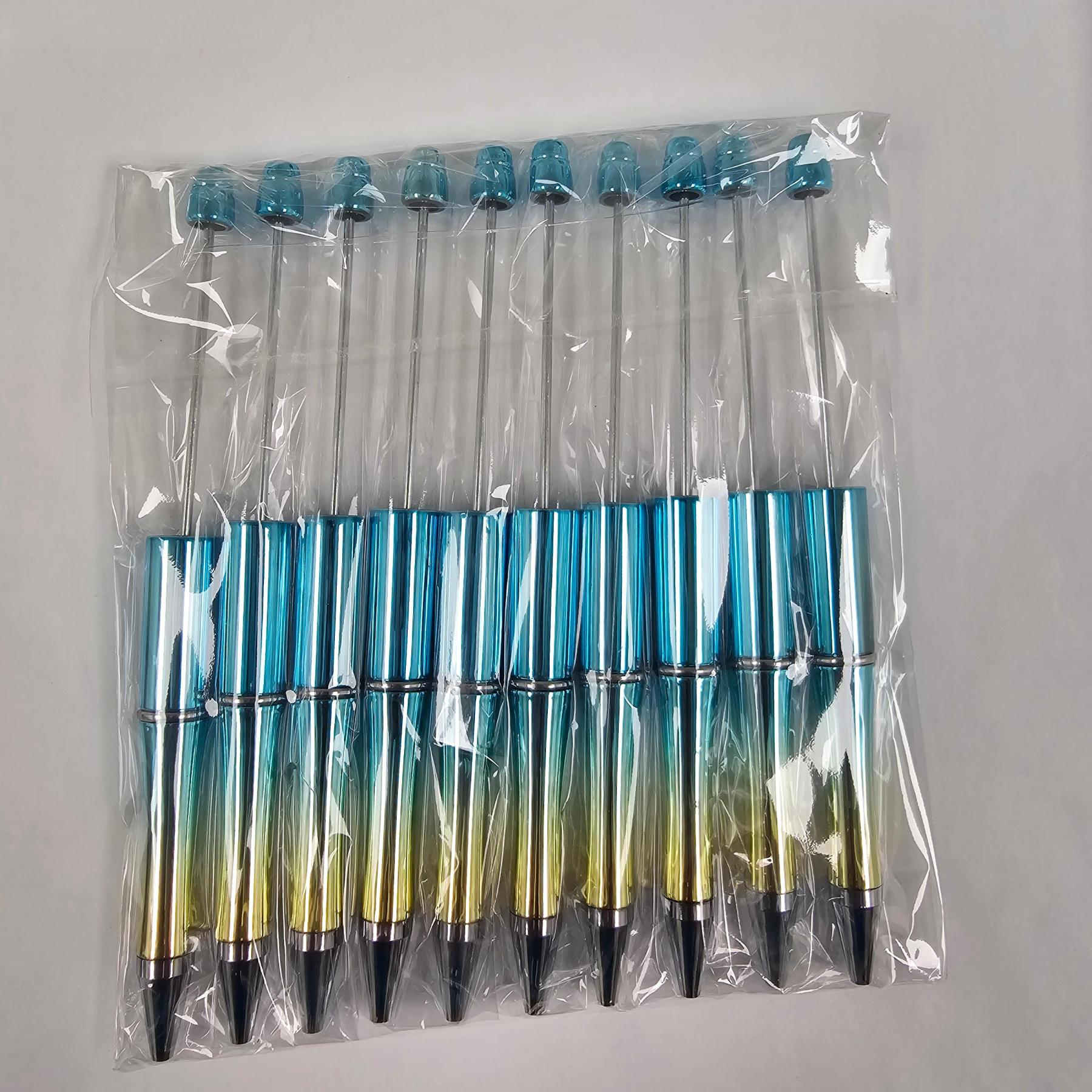 【P1】Beadable Pens Bulk Plastic Bead Ballpoint Pens for DIY 