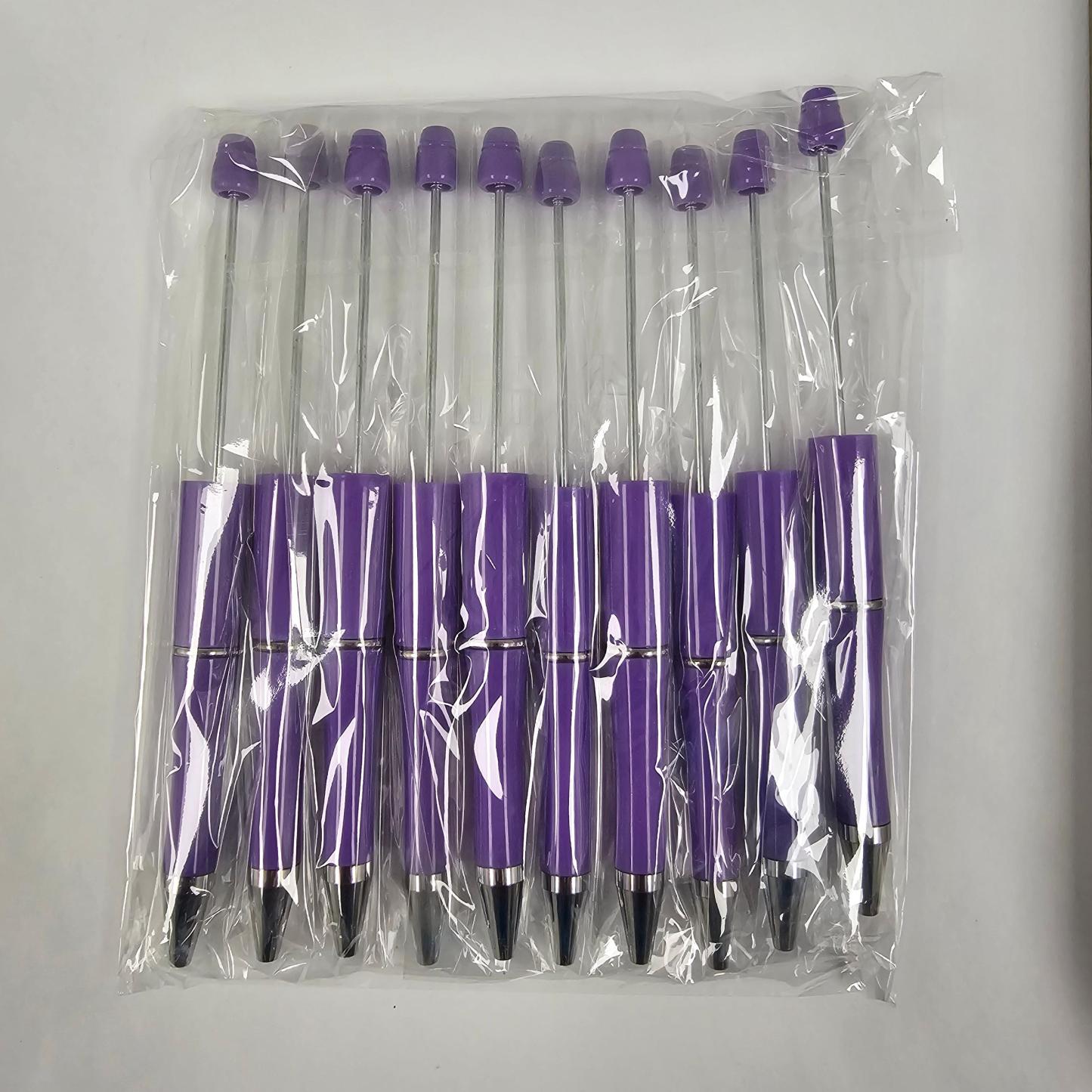 【P1】Beadable Pens Bulk Plastic Bead Ballpoint Pens for DIY 