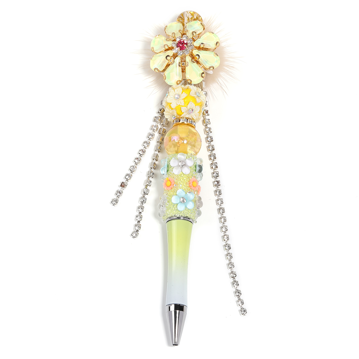 【P182】5pcs Beadable Pens new flower style-JPM