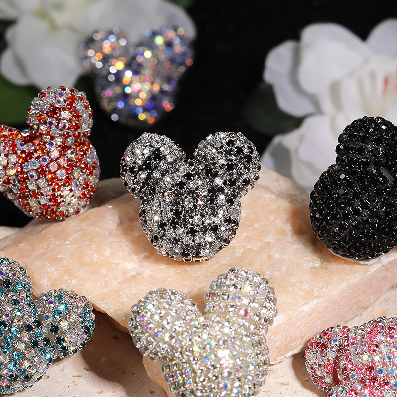【B114】Vintage Style Sparkling Heart Shape Rhinestone Trinket Jewelry-JPM