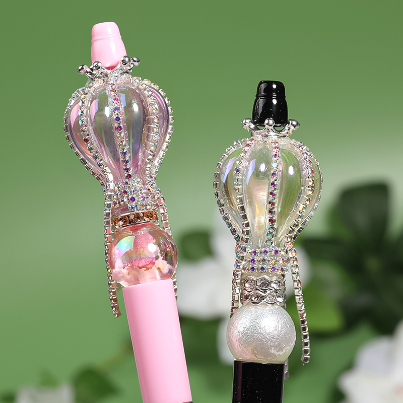 【B120】 10Pcs Plated Color Crown Hot Air Balloon DIY Acrylic Beads-JPM