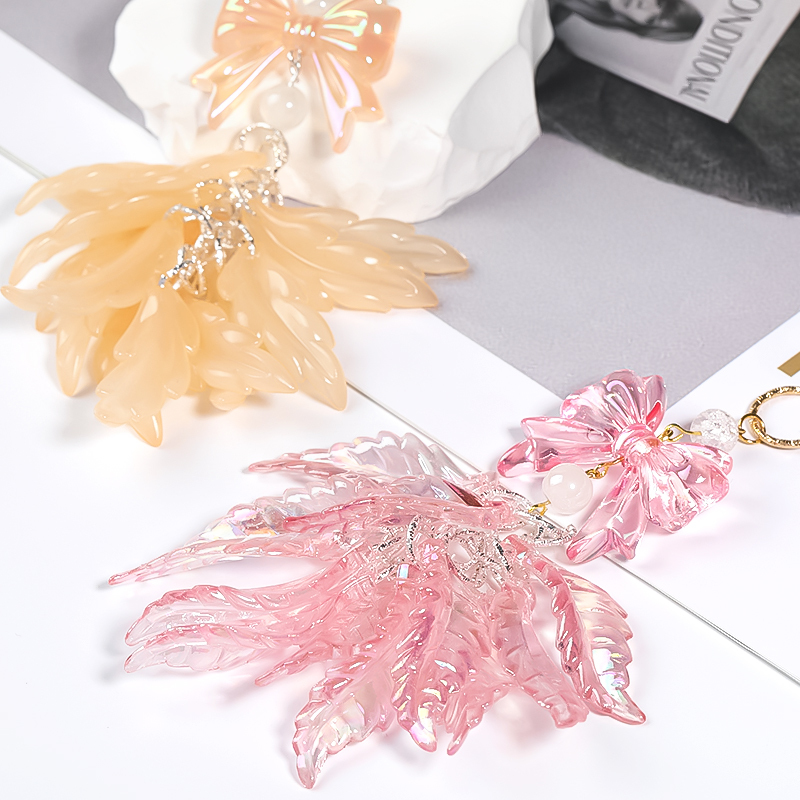 【B123】 50pcs  Bows Acrylic Charm Necklace Bracelet Chain Jewelry Making Colorful Beads DIY -JPM