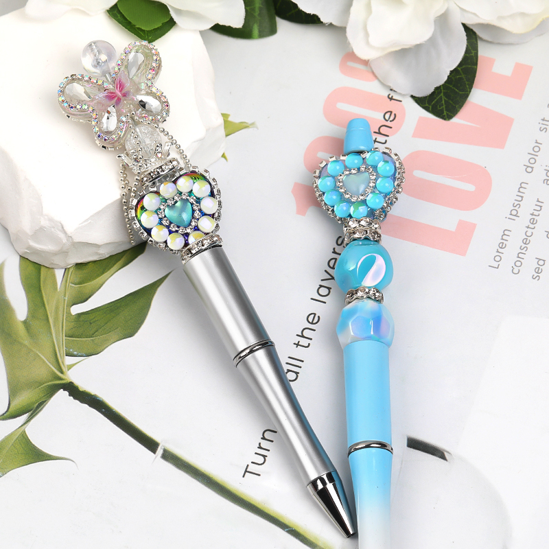 【B122】10pcs Mixed colors  Love Beads Rhinestone Chain Acrylic Beads diy handmade beads -JPM