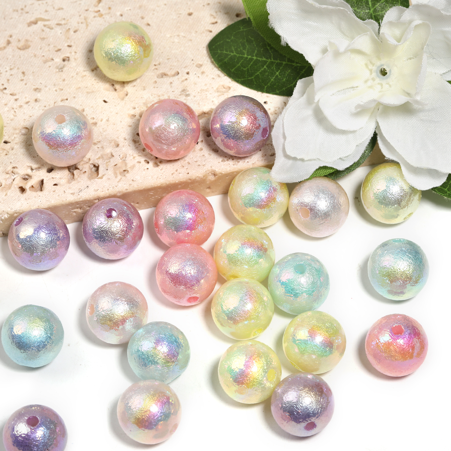 【B152】100pcs  UV light color mixed color beads-JPM
